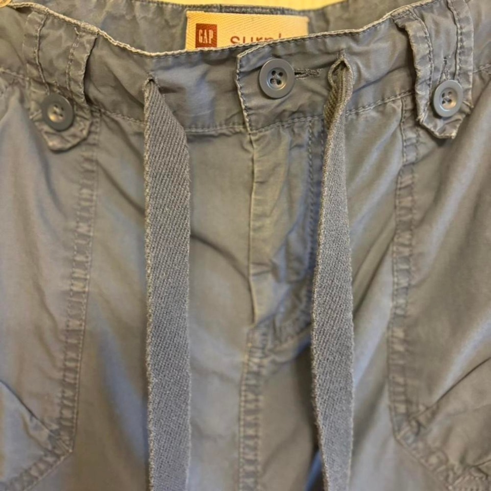Gap blue cargo mini skirt with tie waist. Y2K Era - Picture 2 of 7